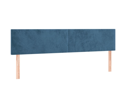 Cama box spring colchón y LED terciopelo azul oscuro 120x190 cm