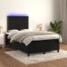 Cama box spring con colchón y LED terciopelo negro 120x190 cm