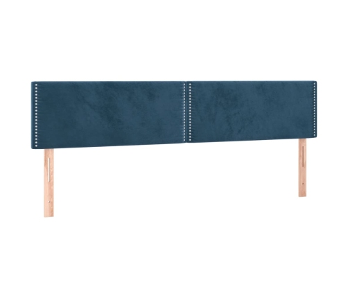 Cama box spring colchón y LED terciopelo azul oscuro 120x190 cm
