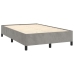 Cama box spring colchón y LED terciopelo gris claro 120x190 cm