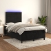 Cama box spring con colchón y LED terciopelo negro 120x190 cm