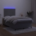 Cama box spring colchón y LED terciopelo gris oscuro 120x190 cm