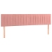 Cama box spring con colchón y LED terciopelo rosa 120x190 cm