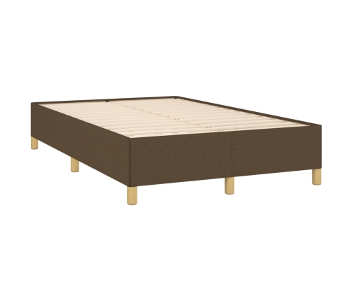 Cama box spring con colchón tela marrón oscuro 120x190 cm