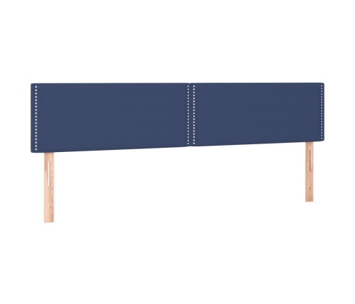 Cama box spring con colchón tela azul 120x190 cm