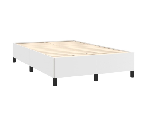 Cama box spring con colchón cuero sintético blanco 120x190 cm