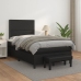 Cama box spring con colchón cuero sintético negro 120x190 cm