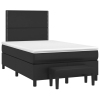 Cama box spring con colchón cuero sintético negro 120x190 cm