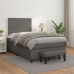 Cama box spring con colchón cuero sintético gris 120x190 cm