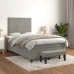 Cama box spring con colchón terciopelo gris claro 120x190 cm