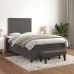 Cama box spring con colchón terciopelo gris oscuro 120x190 cm