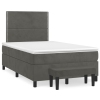 Cama box spring con colchón terciopelo gris oscuro 120x190 cm