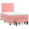 Cama box spring con colchón terciopelo rosa 120x190 cm