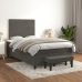 Cama box spring con colchón terciopelo gris oscuro 120x190 cm