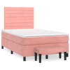 Cama box spring con colchón terciopelo rosa 120x190 cm