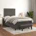 Cama box spring con colchón terciopelo gris oscuro 120x190 cm