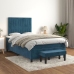 Cama box spring con colchón terciopelo azul oscuro 120x190 cm