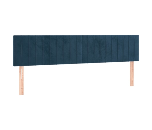 Cama box spring con colchón terciopelo azul oscuro 120x190 cm