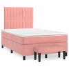 Cama box spring con colchón terciopelo rosa 120x190 cm