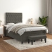 Cama box spring con colchón terciopelo gris oscuro 120x190 cm