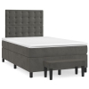 Cama box spring con colchón terciopelo gris oscuro 120x190 cm