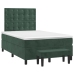 Cama box spring con colchón terciopelo verde oscuro 120x190 cm