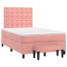 Cama box spring con colchón terciopelo rosa 120x190 cm