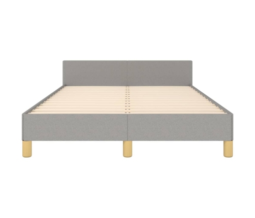 vidaXL Estructura de cama con cabecero tela gris claro 120x190 cm