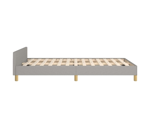 vidaXL Estructura de cama con cabecero tela gris claro 120x190 cm