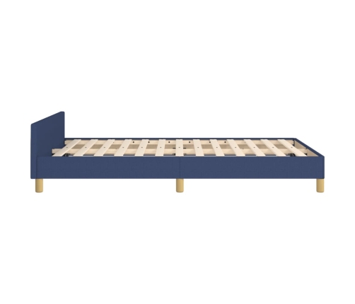 Estructura de cama con cabecero tela azul 120x190 cm