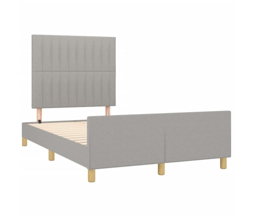 Estructura de cama con cabecero tela gris claro 120x190 cm