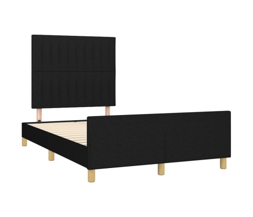 Estructura de cama sin colchón tela negro 120x190 cm