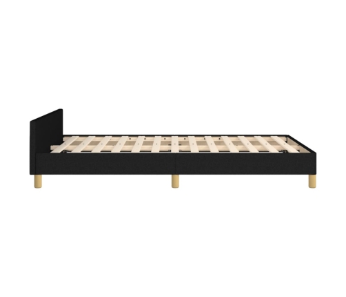 Estructura de cama sin colchón tela negro 120x190 cm