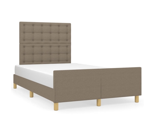 Estructura de cama sin colchón tela gris taupe 120x190 cm