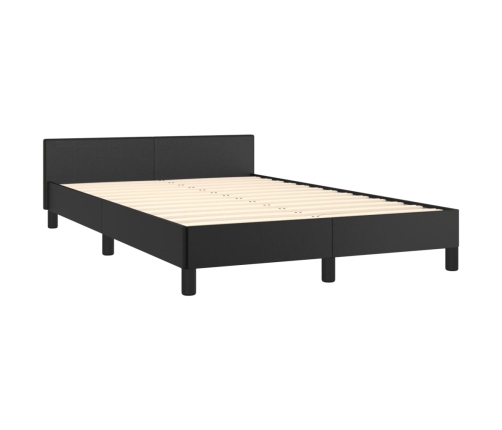 Estructura de cama sin colchón cuero sintético negro 120x190 cm