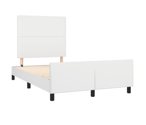 Estructura de cama sin colchón cuero sintético blanco 120x190cm