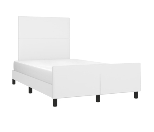 Estructura de cama sin colchón cuero sintético blanco 120x190cm