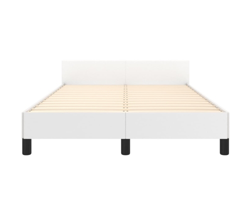 Estructura de cama sin colchón cuero sintético blanco 120x190cm