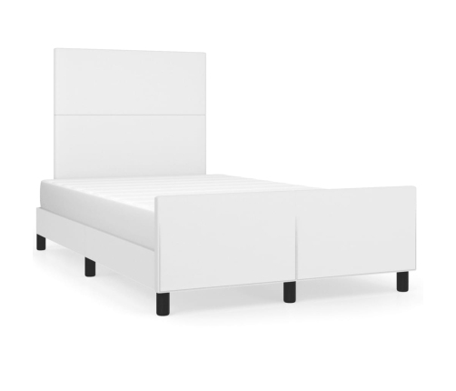 Estructura de cama sin colchón cuero sintético blanco 120x190cm