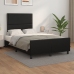 Estructura cama con cabecero cuero sintético negro 120x190 cm