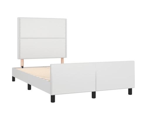 vidaXL Estructura cama con cabecero cuero sintético blanco 120x190 cm