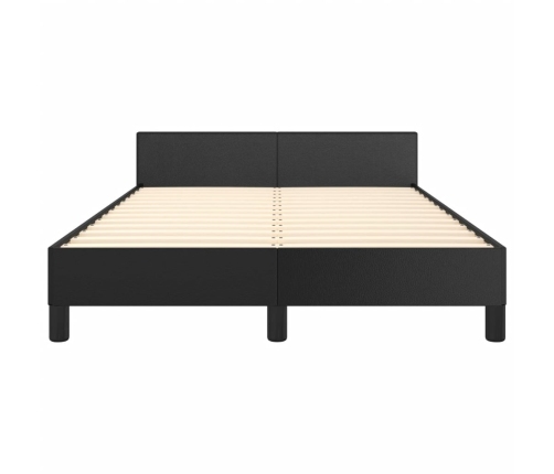 Estructura de cama sin colchón cuero sintético negro 120x190 cm