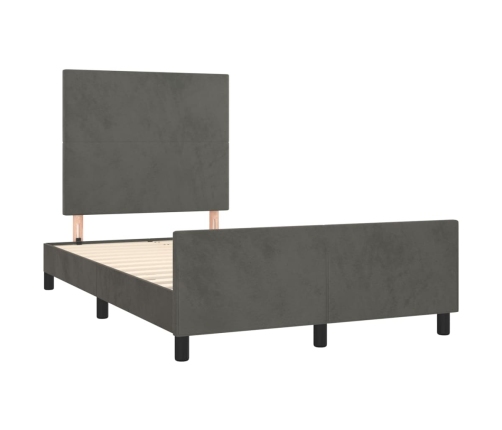 Estructura de cama sin colchón terciopelo gris oscuro 120x190cm