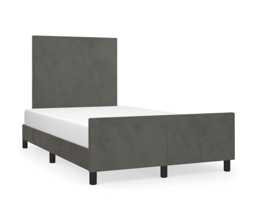 Estructura de cama sin colchón terciopelo gris oscuro 120x190cm