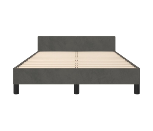 Estructura cama con cabecero terciopelo gris oscuro 120x190 cm