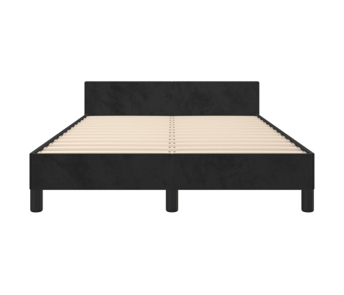 Estructura de cama sin colchón terciopelo negro 120x190 cm