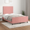 Estructura de cama sin colchón terciopelo rosa 120x190 cm