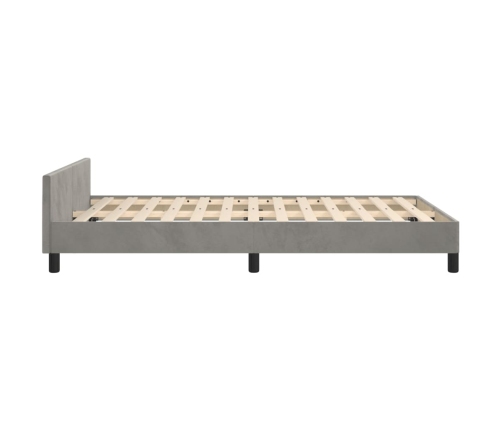 Estructura de cama sin colchón terciopelo gris claro 120x190 cm