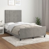 Estructura cama con cabecero terciopelo gris claro 120x190 cm