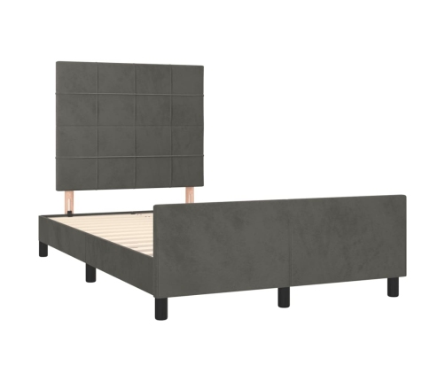 Estructura de cama sin colchón terciopelo gris oscuro 120x190cm